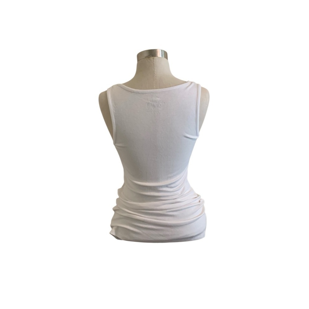 White Sleeveless Tank with Lace Detail - Picture 3 of 9